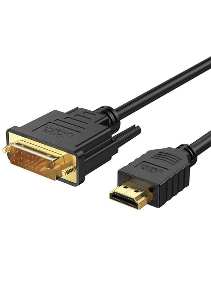 DVI to HDMI Cable Long,  5Ft HDMI to DVI Bi Directional Adapter, HDMI Male to DVI-D 24+1 Male, Support 1080P HD for Raspberry Pi, Roku, Xbox One, PS5, Graphics Card, Blue-Ray, Dvd，Switch