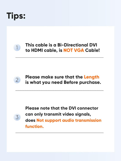 DVI to HDMI Cable Long,  5Ft HDMI to DVI Bi Directional Adapter, HDMI Male to DVI-D 24+1 Male, Support 1080P HD for Raspberry Pi, Roku, Xbox One, PS5, Graphics Card, Blue-Ray, Dvd，Switch