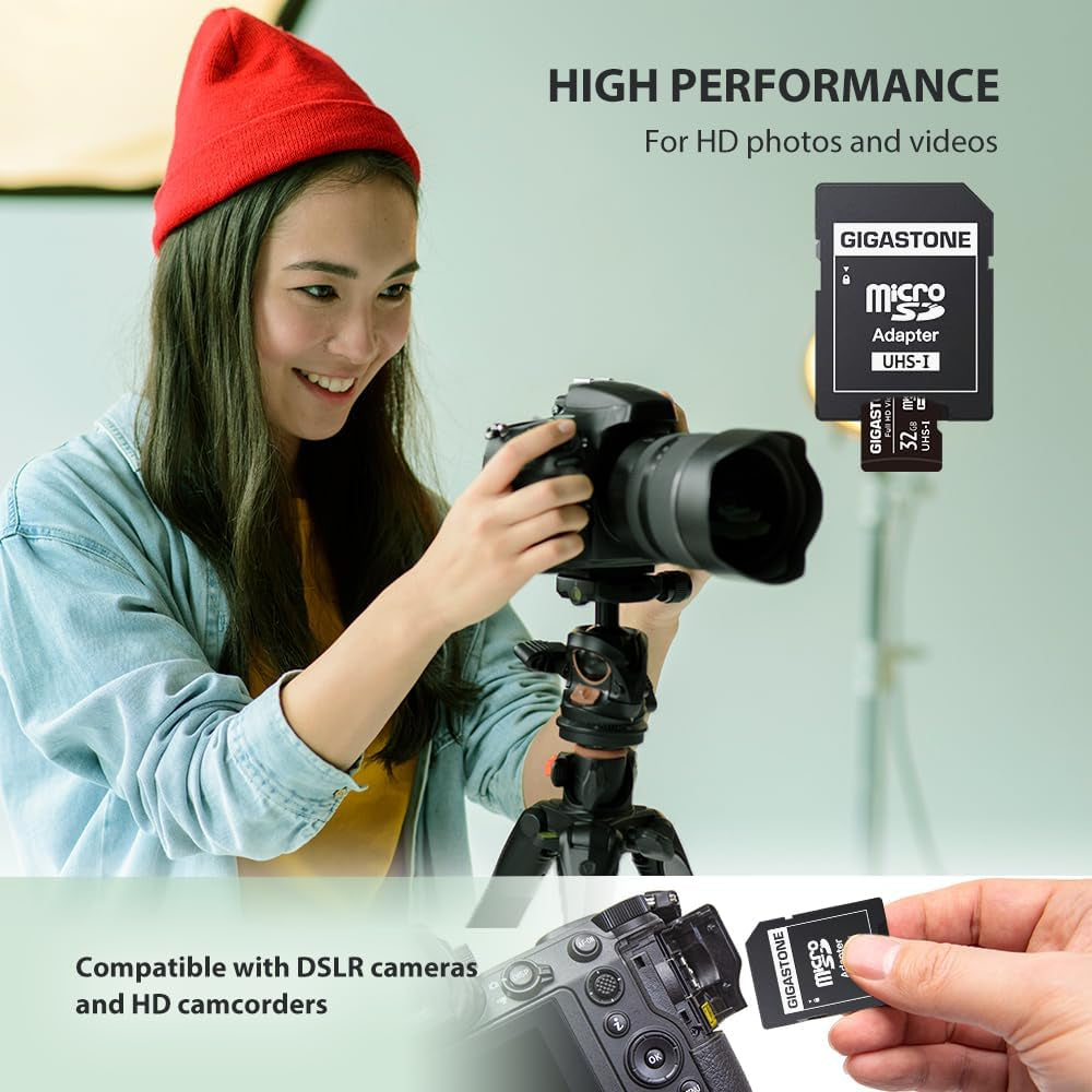 32GB 5-Pack Micro SD Card, Full HD Video, Surveillance Security Cam Action Camera Drone, 90Mb/S Micro SDHC UHS-I U1 C10 Class 10