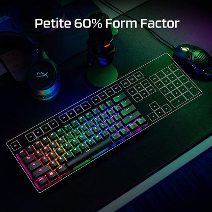 Alloy Origins 60 - Mechanical Gaming Keyboard, Ultra Compact 60% Form Factor, Double Shot PBT Keycaps, RGB LED Backlit, NGENUITY Software Compatible - Linear  Red Switch